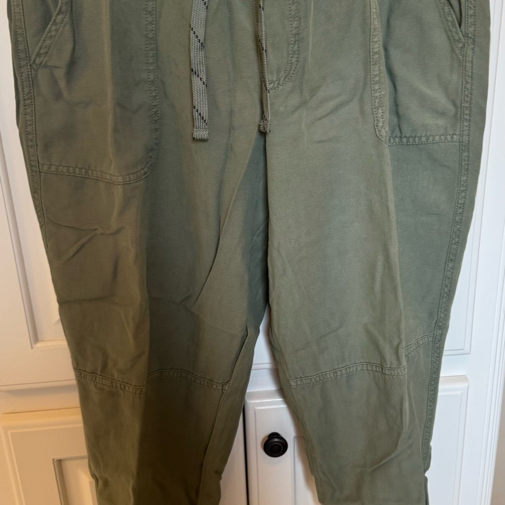 Maurices Green Ankle Cropped Pants with Drawstring Waist